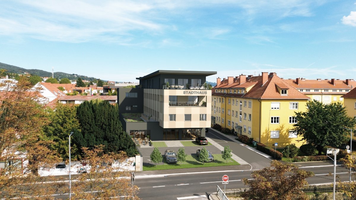 Visualisierung Stadthaus Weiz mit Umgebung